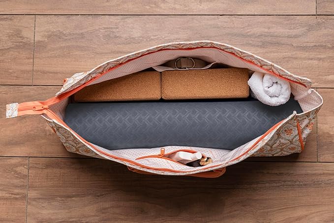 Maison d' Hermine Yoga Mat bag, Cylindrical bag for Woman&Men, yoga mat Bag &Adjustable shoulder straps Yoga Mat Carrier Bag with Drawstring Water Bottle Pocket and zipper pocket