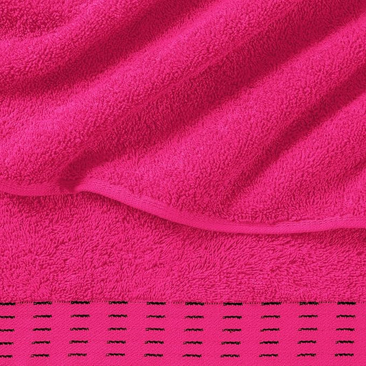 Ultra Soft 6 Pack Cotton Towel Set, Contains 2 Bath Towels 28x55 inch, 2 Hand Towels 16x24 inch & 2 Wash Coths 12x12 inch, Ideal Everyday use, Compact & Lightweight - Hot Pink