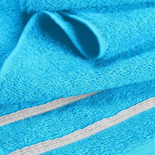 MyOwn Ultra Soft 4 Pack Oversized Bath Towel Set 27x54 inches, 100% Cotton Bath Towels, Highly Absorbant Compact Quickdry & Lightweight Towel, Ideal for Gym Travel Camp Pool - Turquoise Blue