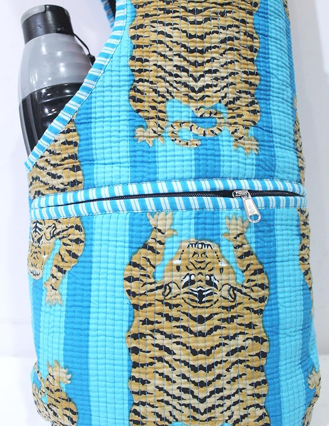 INDIAN CRAFT CASTLE Yoga Mat Bag | Tote Mat Bag | Sling Yoga Tote w/Large Side Pocket & Zipper Pocket | Yoga Mat Carrier Fits Most Size Mats