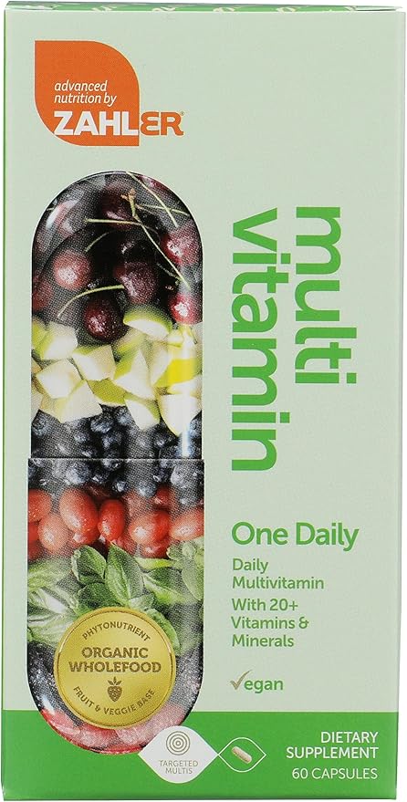 Zahler - One Daily Vegan Multivitamins for Women & Men (60 Count) Kosher Multivitamin - Essential Vitamins & Minerals with Whole Food Spectra Blend - Vegetarian and Vegan Vitamins for Adults