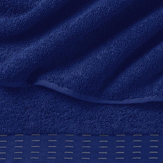 Ultra Soft 6 Pack Cotton Towel Set, Contains 2 Bath Towels 28x55 inch, 2 Hand Towels 16x24 inch & 2 Wash Coths 12x12 inch, Ideal Everyday use, Compact & Lightweight - Navy Blue
