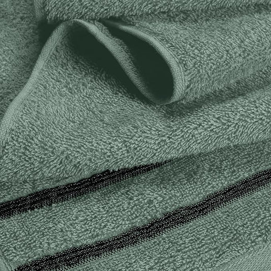 MyOwn Ultra Soft 6 Pack Cotton Towel Set, Contains 2 Bath Towels 28x55 inch, 2 Hand Towels 16x24 inch & 2 Wash Coths 12x12 inch, Ideal Everyday use, Compact & Lightweight - Jade, 71652