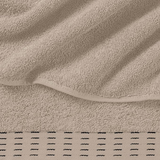 Ultra Soft 6 Pack Cotton Towel Set, Contains 2 Bath Towels 28x55 inch, 2 Hand Towels 16x24 inch & 2 Wash Coths 12x12 inch, Ideal Everyday use, Compact & Lightweight - Tan