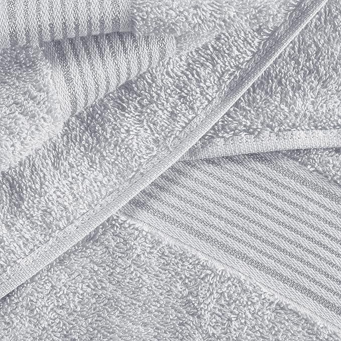 Belizzi Home Cotton 2 Pack Oversized Bath Sheet 35x70, Large Bath Sheet, Ultra Soft, Absorbent, Compact, Eco-Friendly, Recyclable, Quick Drying and Lightweight Towel - Light Grey