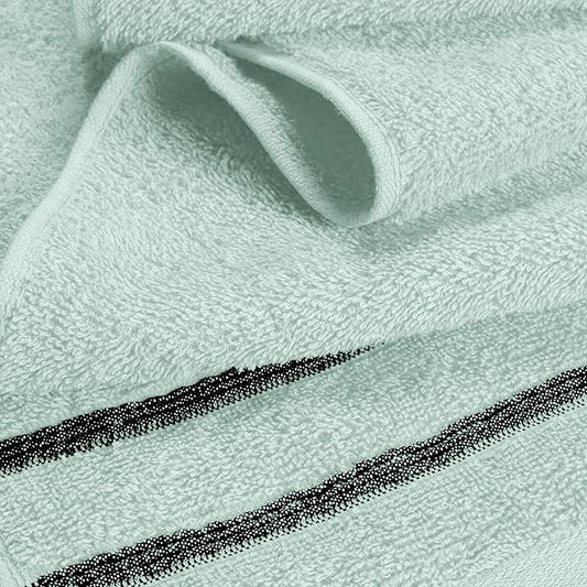 MyOwn Ultra Soft 6 Pack Cotton Towel Set, Contains 2 Bath Towels 28x55 inch, 2 Hand Towels 16x24 inch & 2 Wash Coths 12x12 inch, Ideal Everyday use, Compact & Lightweight - Sea Green, 71656