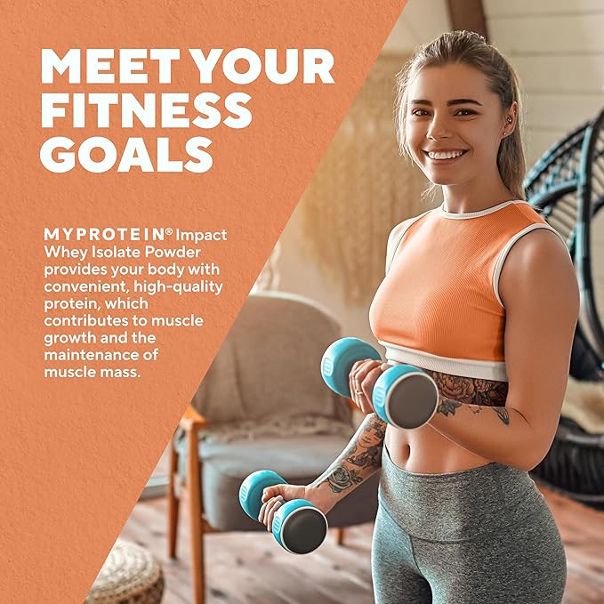 Myprotein Impact Whey Protein Isolate, 2.2 Lbs (40 Servings) Vanilla Ice Cream, 22g Protein, 3.5g Glutamine & 4.5g BCAA Per Serving, Protein Shake for Muscle Strength & Recovery