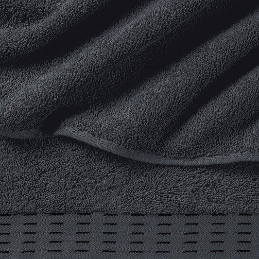 Ultra Soft 6 Pack Cotton Towel Set, Contains 2 Bath Towels 28x55 inch, 2 Hand Towels 16x24 inch & 2 Wash Coths 12x12 inch, Ideal Everyday use, Compact & Lightweight - Charcoal Grey