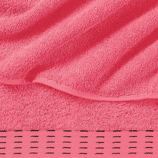 Ultra Soft 6 Pack Cotton Towel Set, Contains 2 Bath Towels 28x55 inch, 2 Hand Towels 16x24 inch & 2 Wash Coths 12x12 inch, Ideal Everyday use, Compact & Lightweight - Coral Orange