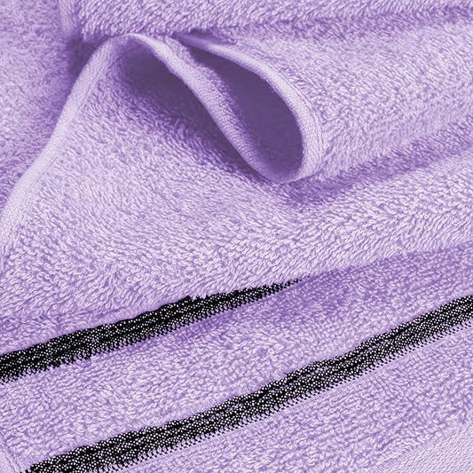 MyOwn Ultra Soft 6 Pack Cotton Towel Set, Contains 2 Bath Towels 28x55 inch, 2 Hand Towels 16x24 inch & 2 Wash Coths 12x12 inch, Ideal Everyday use, Compact & Lightweight - Purple, 71644