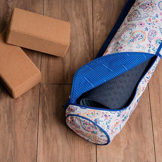 Maison d' Hermine Yoga Mat bag, Cylindrical bag for Woman&Men, yoga mat Bag &Adjustable shoulder straps Yoga Mat Carrier Bag with Drawstring Water Bottle Pocket and zipper pocket