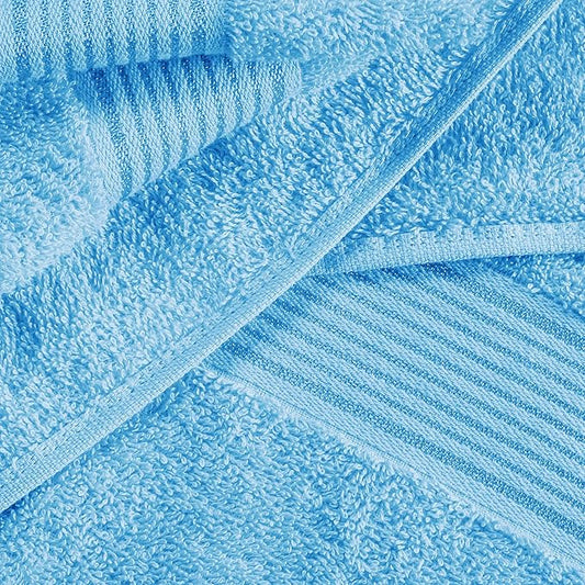 Belizzi Home Cotton 2 Pack Oversized Bath Sheet 35x70, Large Bath Sheet, Ultra Soft, Absorbent, Compact, Eco-Friendly, Recyclable, Quick Drying and Lightweight Towel - Sky Blue