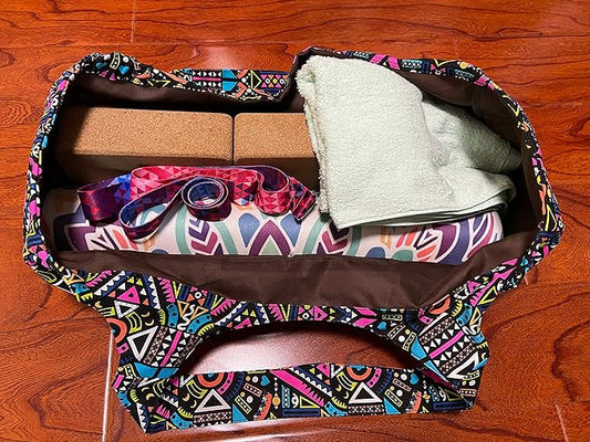 Aozora Yoga Mat Bag Large Yoga Mat Tote Sling Carrier with Pockets Fits Mats with Multi-Functional Storage Pockets Light and Durable